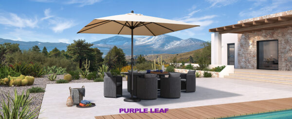 UŻYWANA PURPLE LEAF parasol aluminiowy 200x300 cm, z korbką, UV, beżowy - obrazek 10