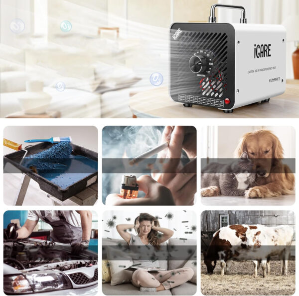 Generator ozonu iCare 30 000 mg/h 45 dB 110 W biały ozonator powietrza do dezynfekcji pomieszczeń - obrazek 4