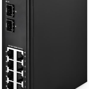 Przełącznik 8-portowy MokerLink PoE DIN-Rail IND-G082GSPM 2 porty SFP IP40