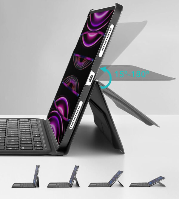 Etui z klawiaturą ESR 6B017, do iPad Pro 12,9 cala, czarne, niemiecki układ klawiatury QWERTZ - obrazek 5