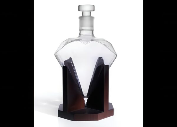 Karafka diamentowa RESTEQ 1L do whisky i alkoholi, elegancka forma - obrazek 4