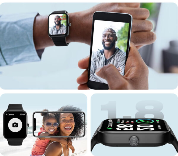 Smartwatch IDW15, Bluetooth, IP68, dla Android/iOS, czarny - obrazek 4