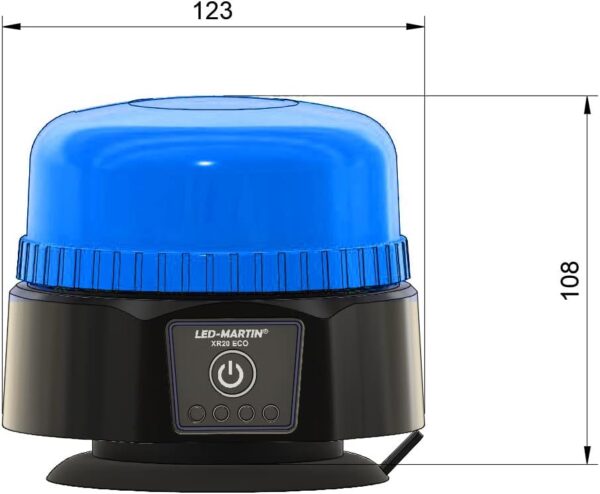 UŻYWANA Lampa ostrzegawcza LED-MARTIN XR20 ECO niebieska, magnes, bateria - obrazek 6