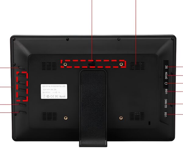 Cyfrowa ramka VBESTLIFE 12" YS03187-07, HD LED, zegar, MP4/AVI - obrazek 7