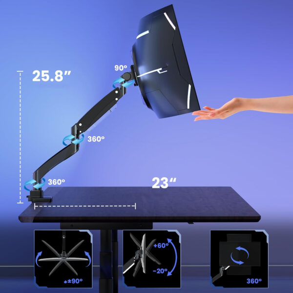 Używane Ramię do monitora PUTORSEN FPT80B-C012X, 22-57", VESA, czarne - obrazek 5
