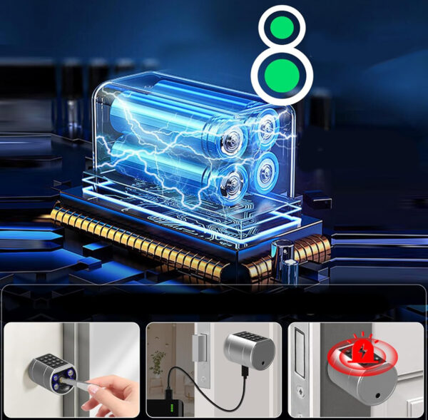 UŻYWANE Zamek drzwiowy z odciskiem palca kodem L111 RFID Bluetooth 50-100 mm - obrazek 7