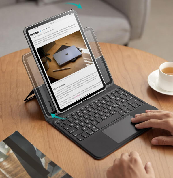 Etui z klawiaturą ESR 6B017, do iPad Pro 12,9 cala, czarne, niemiecki układ klawiatury QWERTZ - obrazek 7