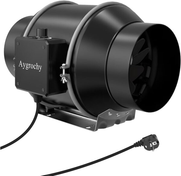 Wentylator rurowy Aygrochy 150 mm 595 m³/h do łazienki i hydroponiki