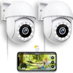 Zewnętrzna smart kamera Menborn G12, 2.5K/4MP, 360°, nocne LED, 2 szt
