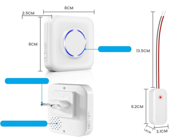 Zestaw przedłużacza bezprzewodowego do dzwonka BITIWEND 6 32V DC 3V WLAN - obrazek 2