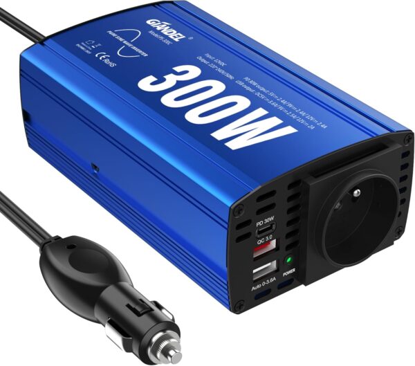 Adapter samochodowy GIANDEL PS-300C, 2x USB 4.8A, AC przetwornica napięcia z gniazdem sieciowym