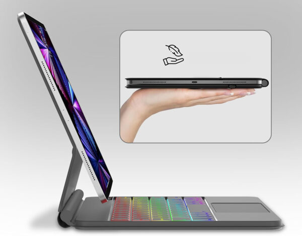 Klawiatura do iPad Air 11" (M2) 2024 SENGBIRCH touchpad magnetyczna Bluetooth czarna POWYSTAWOWY - obrazek 2