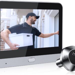 Dzwonek WiFi z kamerą i ekranem 4,3" kolorowym, szeroki kąt 120°, sensor PIR