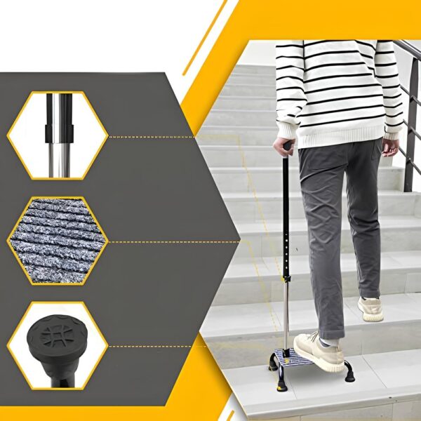 Schodowy chodzik Mybow 4 zęby regulowana pomoc rehabilitacyjna chodzenie po schodach - obrazek 2