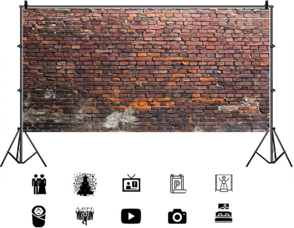 Tło fotograficzne YongFoto 6 x 3 m winylowe stare cegły tło do zdjęć studyjnych i filmów - obrazek 3