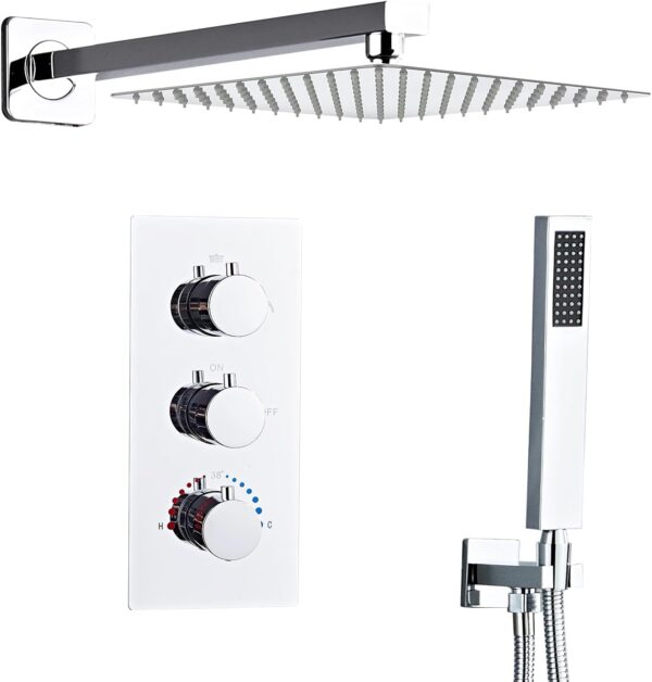 Zestaw prysznicowy Sanitemodar LYXT-AC-HW-25-Chrome z termostatem 25x25cm