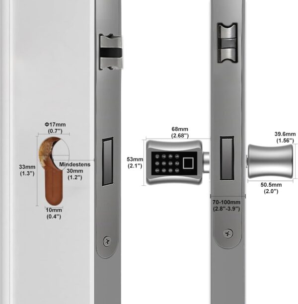 Zamek drzwiowy Fingerprint Eseesmart YL-71 35/35, kod, klucz, odcisk palca Powystawowy - obrazek 3