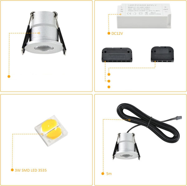 Spot LED BOYIR 12V 3W, Oświetlenie Zewnętrzne, 2700K/4000K/5000K, 10szt. - obrazek 2