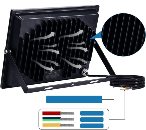 Reflektor LED Jefedana 500W 50000LM IP66 zimna biel do ogrodu i parkingu - obrazek 7