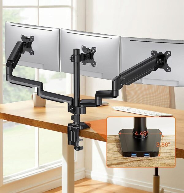 Uchwyt do monitora ErGear EGTS5B do 3 ekranów 13-27'', do 8kg, Powystawowy - obrazek 5