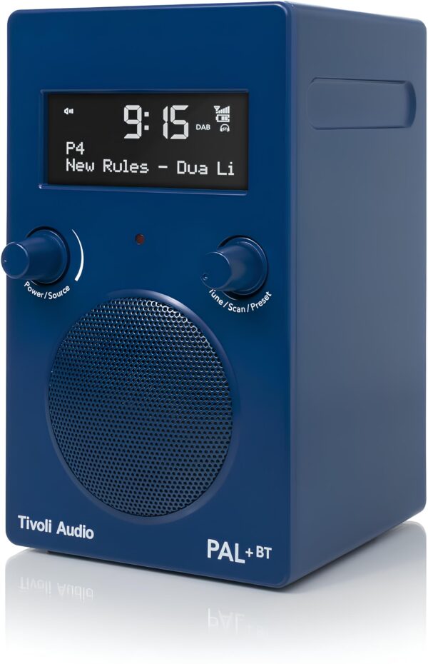 Vintage radio-budzik Tivoli Audio PAL BT, FM, niebieski, Powystawowy - obrazek 2