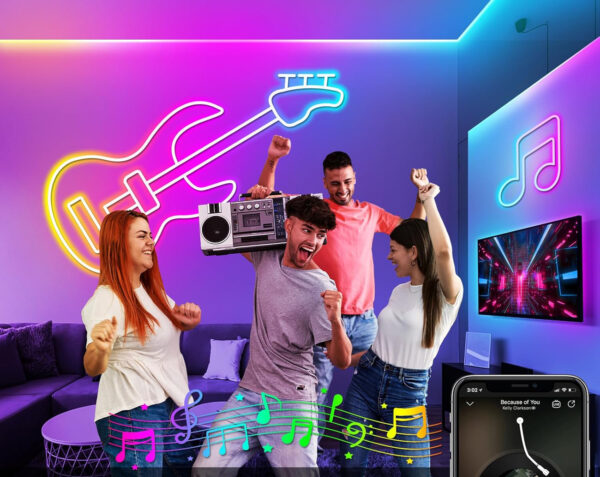 Energooszczędne inteligentna girlanda neonowa LED LETIANPAI, RGB, IP65, 36 metrów - obrazek 5