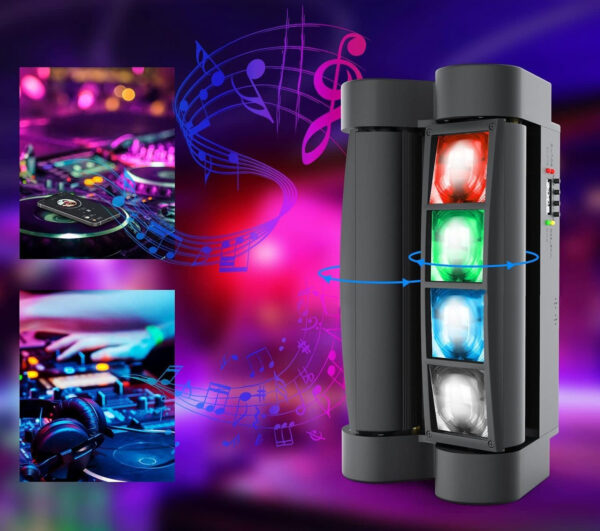 Dyskotekowa lampa Betopper 8x3W RGBW 240V 45W kolorowa lampa sceniczna do imprez z efektami świetlnymi i trybem auto - obrazek 7