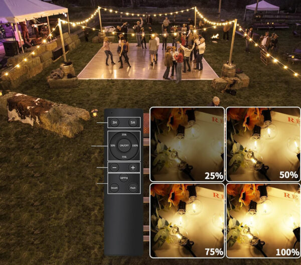 Yuucio LED string lights, G40, 75+2 plastikowe żarówki, 45 metrów, Używany - obrazek 7