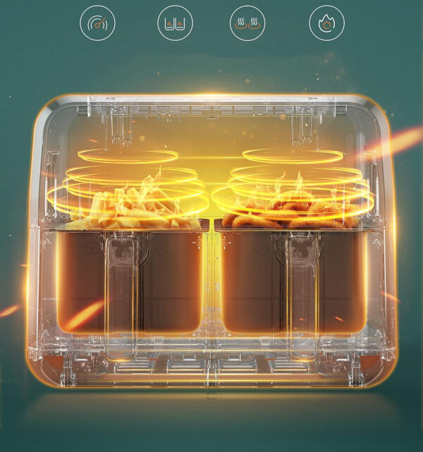 Frytownica dwustrefowa Innsky IS-AF008, 1700W, 4L+4L, do 200C, 8 programów - obrazek 8
