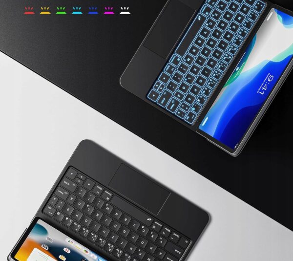 Etui Earto do iPada Air 5 z klawiaturą QWERTZ, 7-kolorowym podświetleniem iPad 11 Pro - obrazek 6