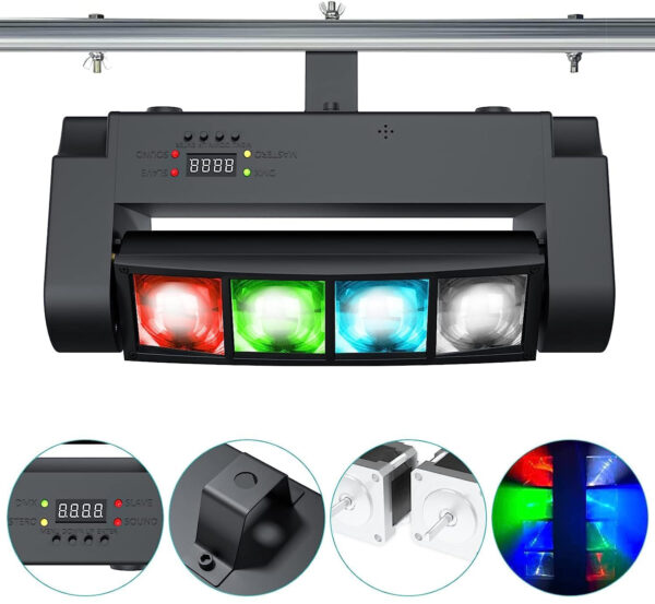 Dyskotekowa lampa Betopper 8x3W RGBW 240V 45W kolorowa lampa sceniczna do imprez z efektami świetlnymi i trybem auto - obrazek 8