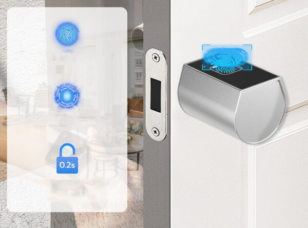 POWYSTAWOWY Elektroniczny zamek do drzwi z czytnikiem linii papilarnych Eseesmart YL-80 mm Bluetooth - obrazek 5