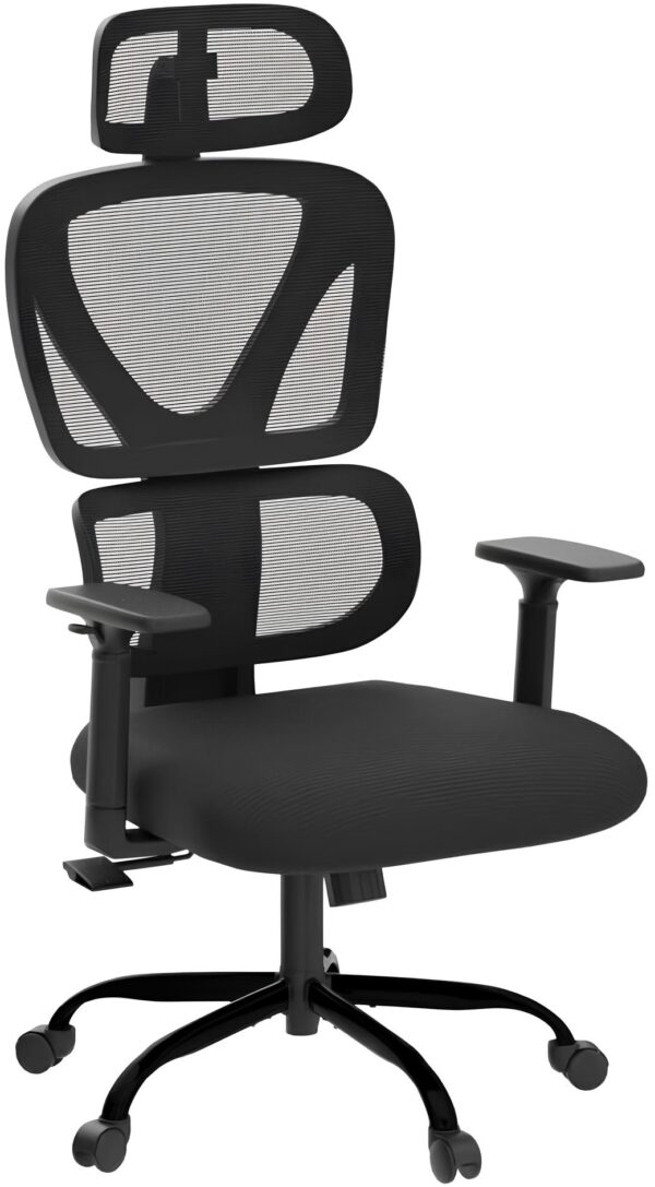 POWYSTAWOWY Krzesło ergonomiczne obrotowe biurowe KERDOM KD-9070-F czarne