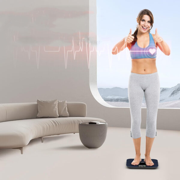 Waga łazienkowa Bluetooth z ekranem TFT Healthkeep CF588 25 niebieska - obrazek 4