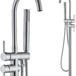 Bateria wannowa ROZIN chrom 150 cm stylowa armatura łazienkowa z nowoczesnym designem