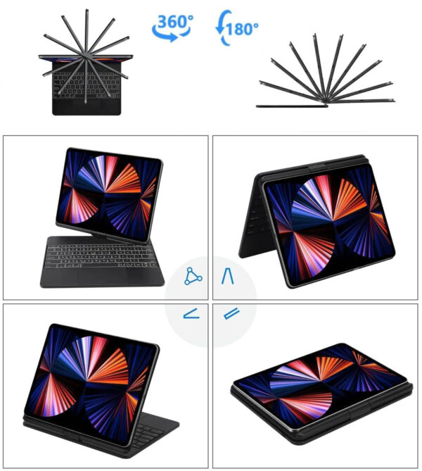 Etui z klawiaturą JADEMALL do iPada Pro 12.9 generacji 3/4/5/6 - obrazek 2
