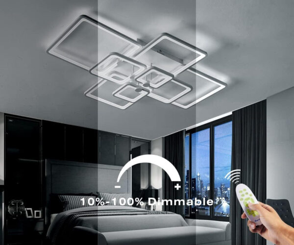 POWYSTAWOWA Nowoczesna lampa sufitowa LED 120W regulowana 8 kwadratów pilot - obrazek 2