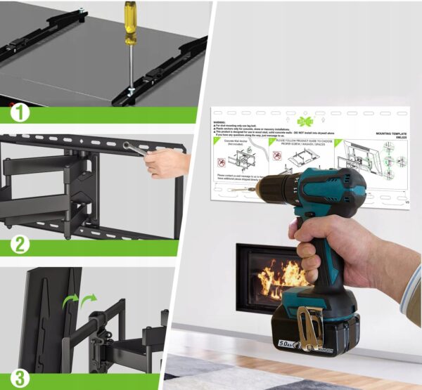 Uchwyt ścienny USX-MOUNT XML008-1K-03 dla 37-90" VESA 600x400mm, do 60-68kg - obrazek 3