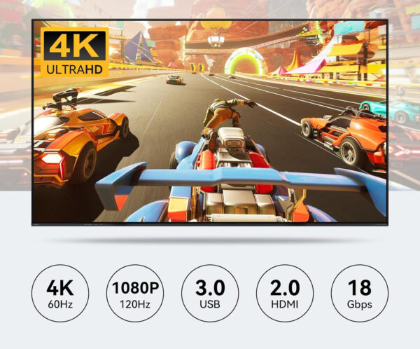 Przełącznik KVM VPFET 4x PC USB 3.0 HDMI 4K60Hz 1 monitor 4 porty HDMI zasilacz - obrazek 7