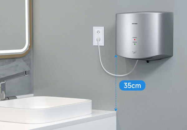 Używana Suszarka do rąk anydry 2630S 1650W srebrna automatyczna suszarka do łazienki - obrazek 3