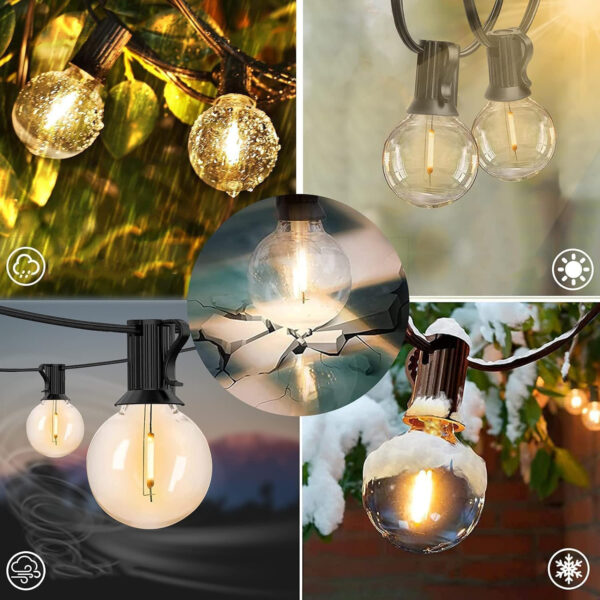 Yuucio LED string lights, G40, 75+2 plastikowe żarówki, 45 metrów - obrazek 6