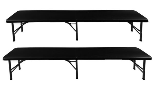 Stół ogrodowy składany 180cm + 2 ławki- czarny - obrazek 2