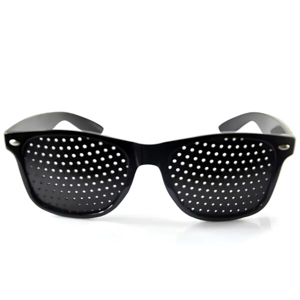 Okulary ajurwedyjskie do poprawy wzroku Pinhole czarne okulary treningowe do oczu - obrazek 2