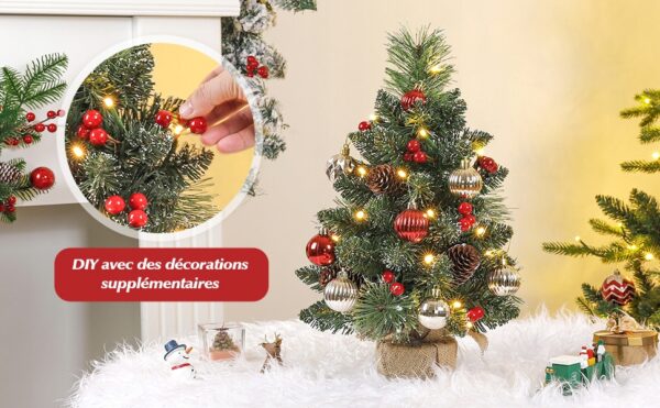 Mini choinka 20 ciepłych białych diodów LED śnieżnobiała 40 cm Yorbay - obrazek 9