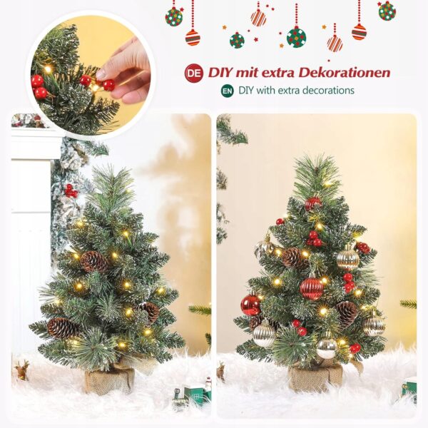 Mini choinka 20 ciepłych białych diodów LED śnieżnobiała 40 cm Yorbay - obrazek 5