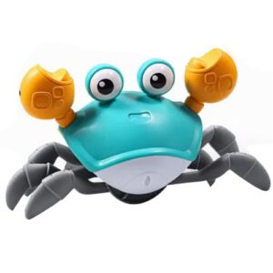 Interaktywny krab pełniący funkcję uciszającą dźwięk LED zabawka edukacyjna z ruchem i światłem