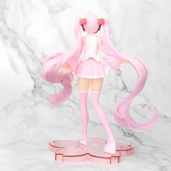 Figurka anime Miku Hatsune Sakura 15 cm kolekcjonerska figurka japońskiej idolki w wersji sakura - obrazek 2
