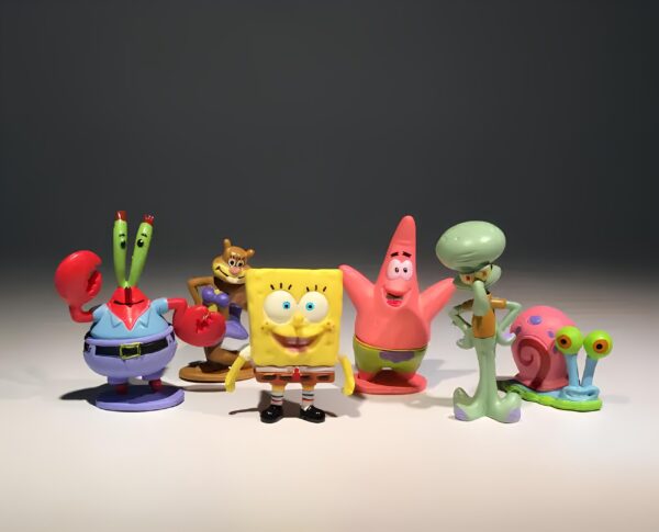 Zestaw figurek SpongeBob Kanciastoporty 6 szt. postacie z bajki SpongeBob do zabawy i kolekcji wysokiej jakości wykonanie - obrazek 5
