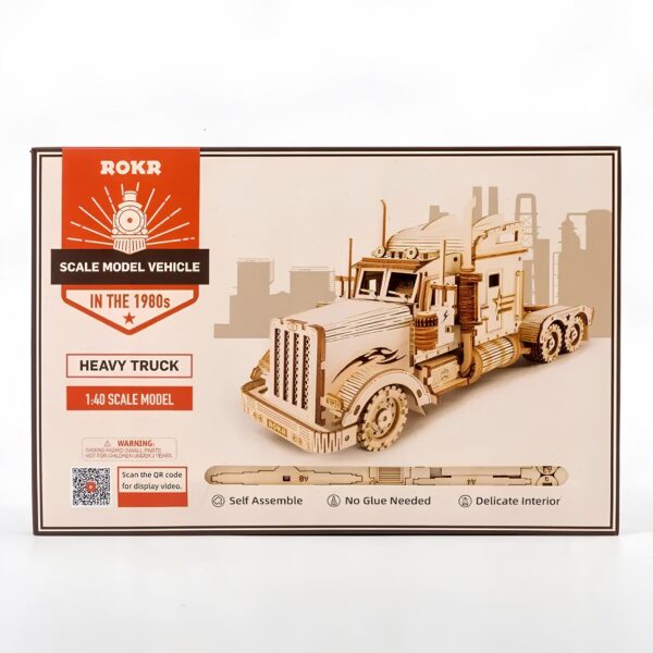 Puzzle 3D Robotime 3D Ciężarówka 286 części drewniany model do składania - obrazek 3