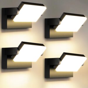 Kinkiet zewnętrzny LED obrotowy 360° Kingwen 40 W 4 szt. czarny 3000 K IP65, Zestaw 4 szt.